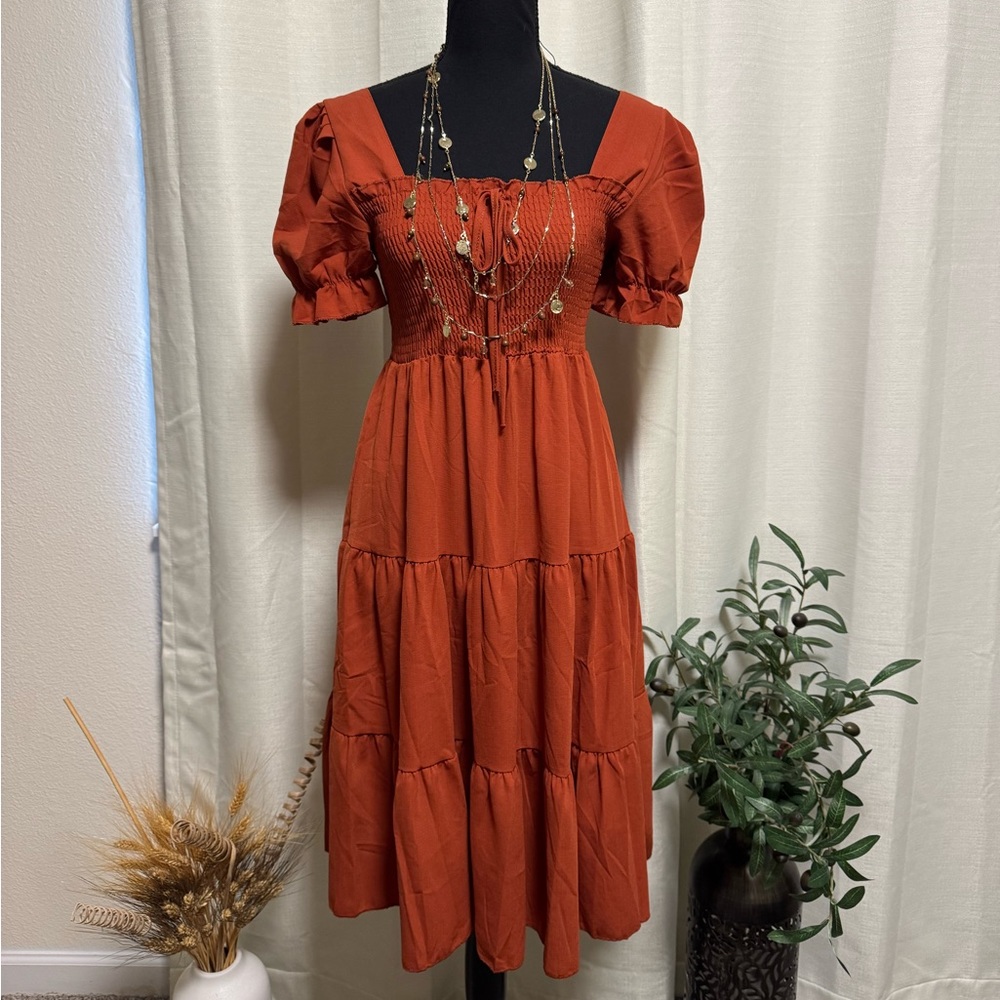 Elegant Rust Dress